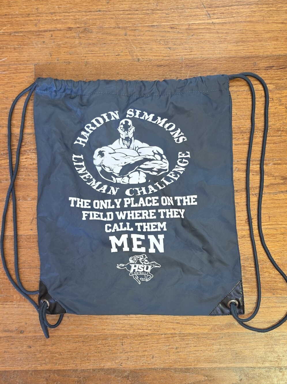 Hardin Simmons Lineman Challenege Navy Drawstring Cinch Bag
